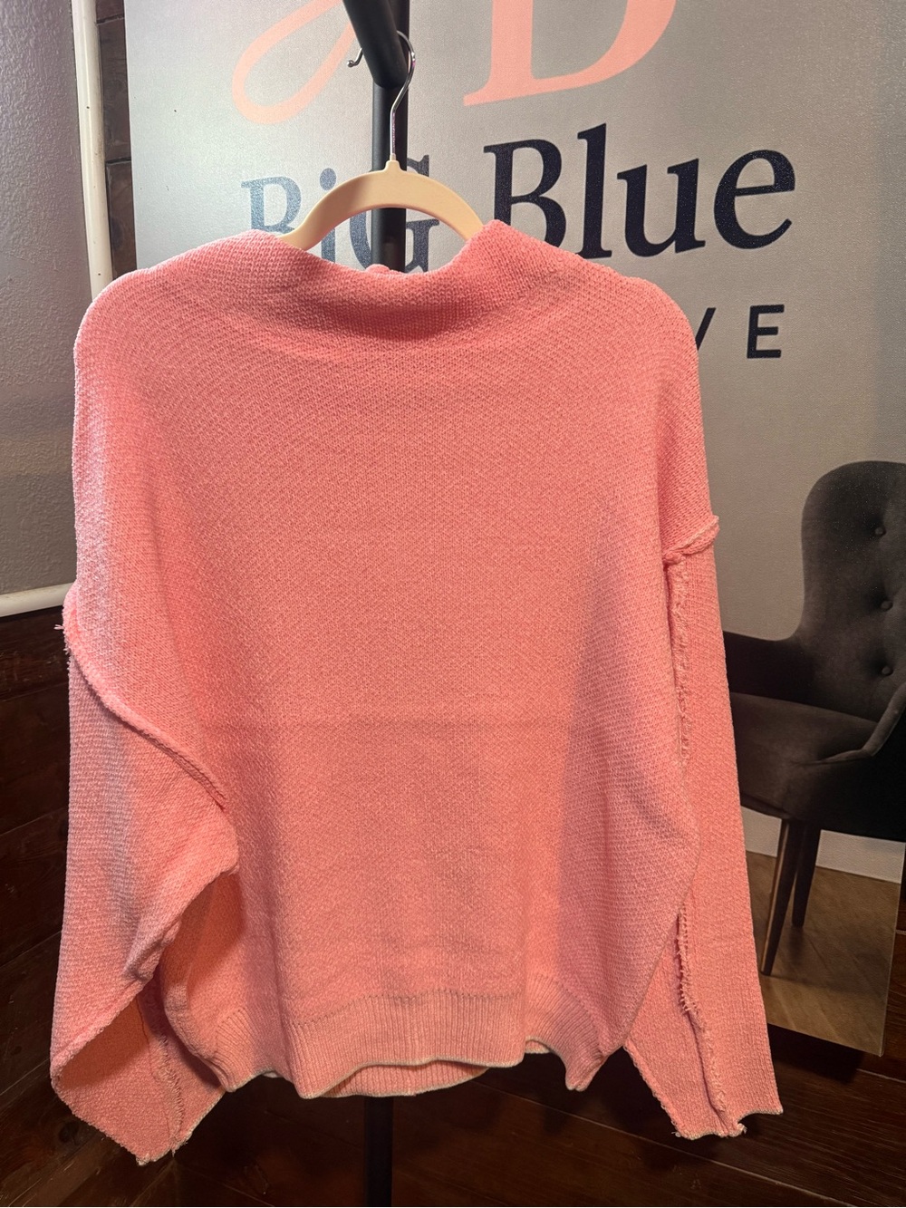 Zenana Outfitters Dusty Rose Crew Neck Sweater - Picture 2 of 3
